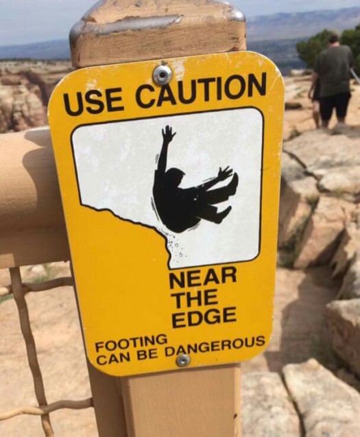 Sign- Cliff warning